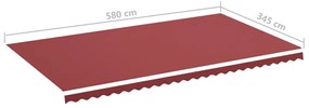 Tecido de substituição para toldo 6x3,5 m bordô