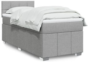 Cama com molas/colchão 100x200 cm tecido cinzento-claro
