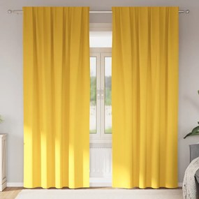 vidaXL Cortinas 2 pcs amarelo mostarda 225 x 140 cm Poliéster