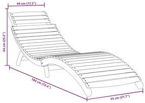 Espreguiçadeira com mesa madeira de acácia maciça cinzento