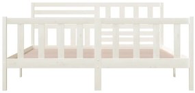 Estrutura de cama super king 180x200 cm madeira maciça branco