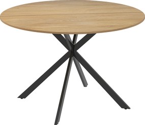 HOMCOM Mesa de Refeição Redonda para 4 Pessoas Mesa de Cozinha Industrial com Estrutura de Aço Ø120x75 cm Madeira | Aosom Portugal