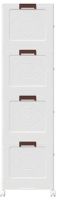 Caixa arrumação empilhável com rodas 4 níveis 75L 64x40x141,5cm