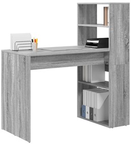 Secretária com Armazenamento Cinzento Sonoma 113x54x120 cm Aglomerado
