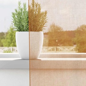 Cortinas de voile com ilhós 2 pcs terracota