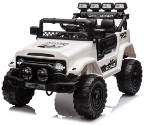 Jipe elétrico para Crianças 12V 4x4 Off-Road CLIMBER Rodas de espuma EVA, Assento Couro ecológico Branco