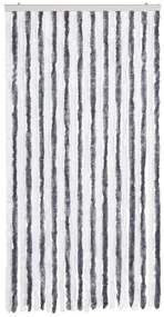 Cortina anti-insetos 100x230 cm chenille cinzento e branco