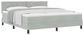 Cama Box com Colchão vidaXL Cinza Claro Super King Veludo