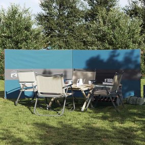 vidaXL Corta-vento de campismo 344x120 cm impermeável azul