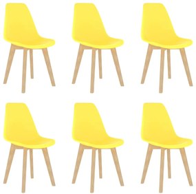 Cadeiras de jantar 6 pcs plástico amarelo