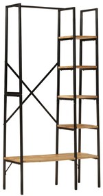 Roupeiro com prateleiras 90x40x190 cm mangueira maciça/ferro