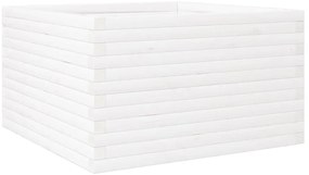 Vaso/floreira de jardim 80x80x46 cm madeira pinho maciça branco