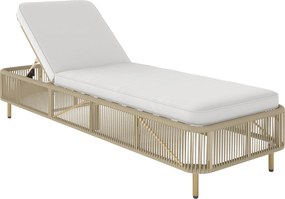 Outsunny Espreguiçadeira de Rattan, Espreguiçadeira Exterior em PE-Rattan com 5 posições e Almofada, Espreguiçadeira de Jardim | Aosom Portugal