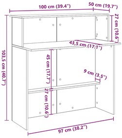 Balcão de recepção 100x50x103,5 cm derivados de madeira preto