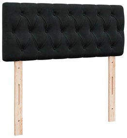 Estrutura de cama otomana com colchão 120x200 cm veludo preto
