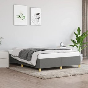 Estrutura de cama sem colchão 140x190 cm tecido cinzento-escuro