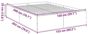 Estrutura de cama 150x200 cm derivados de madeira branco