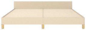 Estrutura de cama sem colchão 180x200 cm tecido cor creme