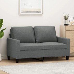 Sofá de 2 lugares em tecido 120 cm cinzento-escuro