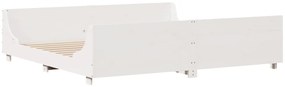 Cama sem colchão 180x200 cm madeira de pinho maciça branco