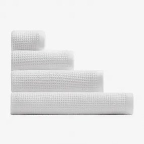 Toalha Em Algodão Waffle Fiorala Branco & Toalha De Rosto (30 X 50 Cm) - Sklum