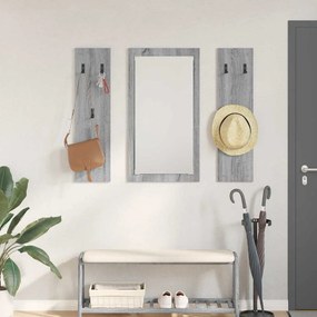 vidaXL Cabideiro de Parede Sonoma cinzento 96 x 1.5 x 90 cm