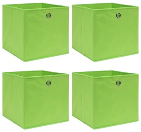 Caixas de arrumação 4 pcs 32x32x32 cm tecido verde