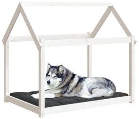 Cama para cães 111x80x100 cm madeira de pinho maciça branco