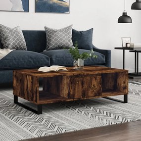 vidaXL Mesa de centro 104x60x35cm derivados de madeira carvalho fumado