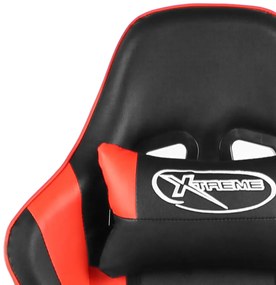 Cadeira de gaming giratória PVC vermelho