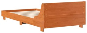 Cama sem colchão 90x200 cm pinho maciço castanho-mel