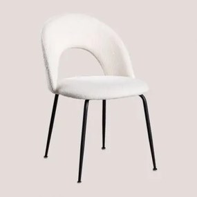 Cadeira de Jantar em Chenille Glorys Style Branco & Negro - Sklum