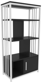Estante Valero – Preto e Branco – 60 cm x 120 cm x 29,6 cm