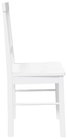 Cadeiras de jantar 2 pcs madeira de seringueira maciça branco