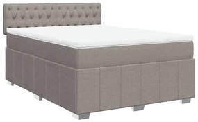 Cama com molas/colchão 160x200 cm tecido castanho-acinzentado