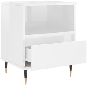 Mesa de cabeceira 2 pcs derivados de madeira branco brilhante