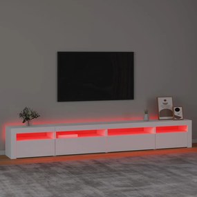 Móvel de TV com luzes LED 270x35x40 cm branco
