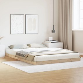 Estrutura de Cama de Piso vidaXL 140x210 cm de Madeira Sólida de Pinho