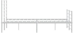 Estrutura de cama com cabeceira e pés 120x200 cm metal branco