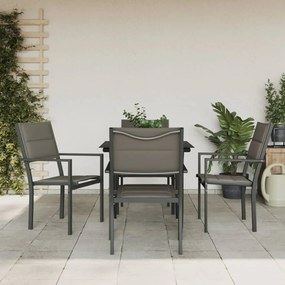 vidaXL 5 pcs conjunto de jantar para jardim aço e textilene preto
