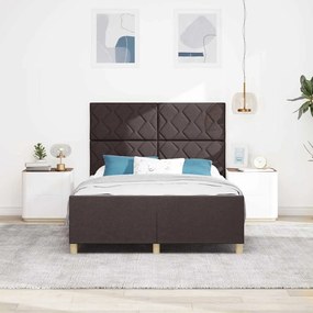 Estrutura de Cama vidaXL Castanho Escuro 140x200 cm em Tecido