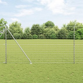Cerca Euro com 7 Postes de Espeto 1,5x10 m de Aço Galvanizado