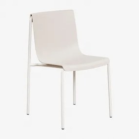 Pack De 4 Cadeiras De Jardim Em Polipropileno Ismene Branco Pedra - Sklum