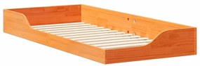 Estrutura de cama de chão Castanho-mel 100 x 210 cm