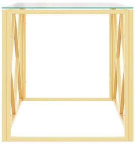 Mesa de centro 110x45x45 cm aço inoxidável e vidro