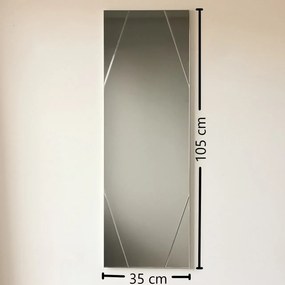 Espelho A320D – Prateado – 35 cm x 105 cm