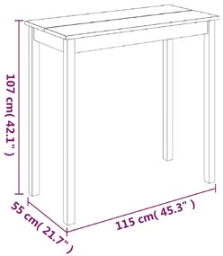 Mesa de bar em MDF preto 115x55x107 cm