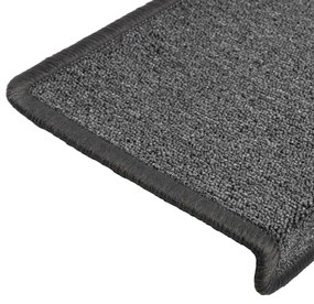 Tapetes de escadas 30 pcs 65x21x4 cm cinza-escuro