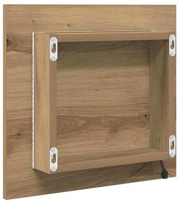 Espelho de Casa de Banho LED Carvalho Artesanal 40x8.5x37 cm Madeira e