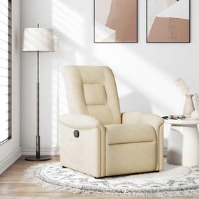 vidaXL Poltrona reclinável tecido cor creme